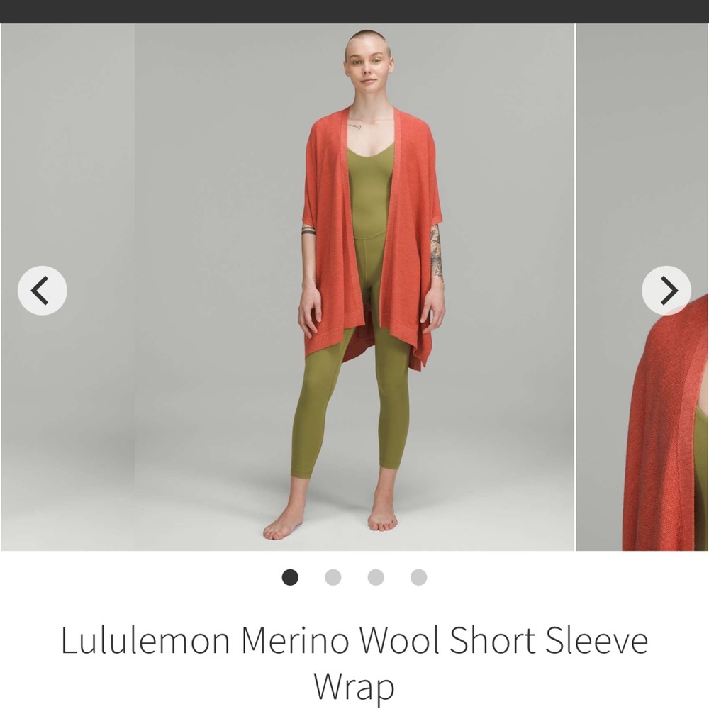 Lululemon Merino Wool Short Sleeve Wrap in heathered red rock XL/XXL